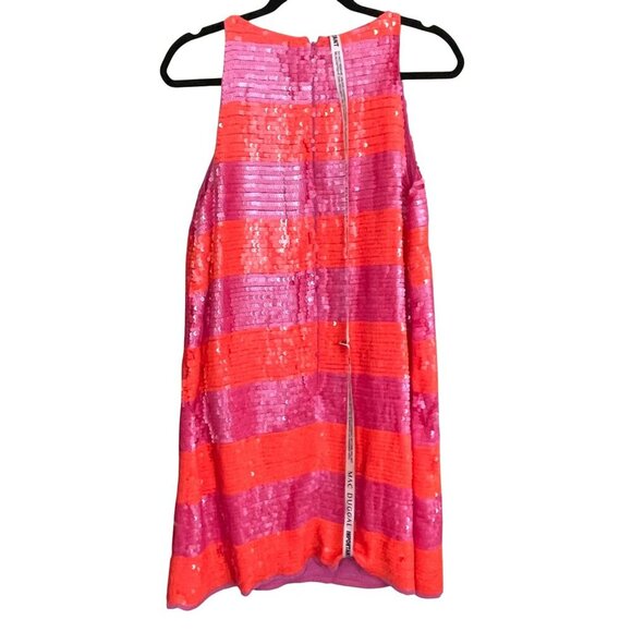 Anthropologie $598 Mac Duggal Sleeveless Sequin Striped Mini Dress NEW - Picture 6 of 8